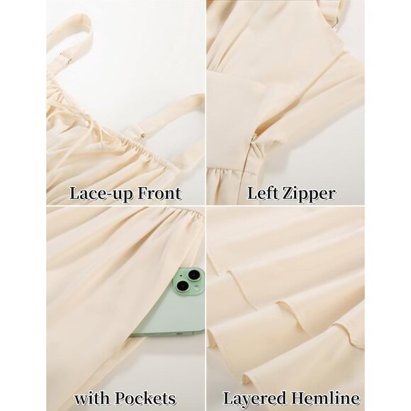 Mini Corset Dress Women Teens Ruffle Sundress Homecoming Party A-Line - Picture 6 of 6